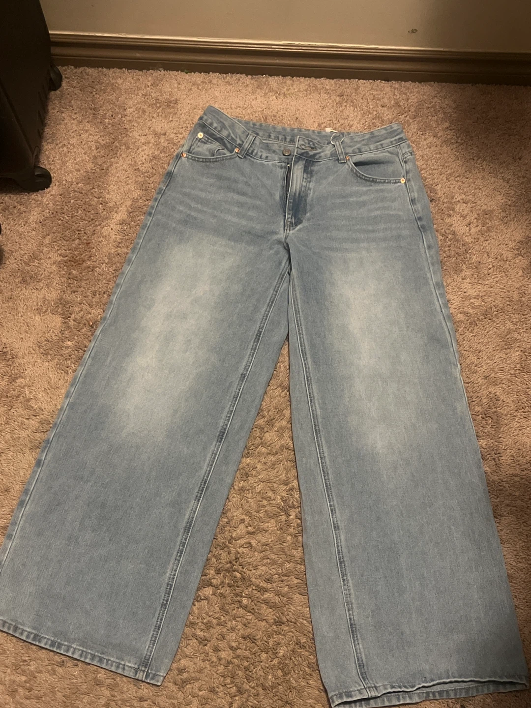 MYOURSA Wide Leg Jeans - Light Wash - Size M