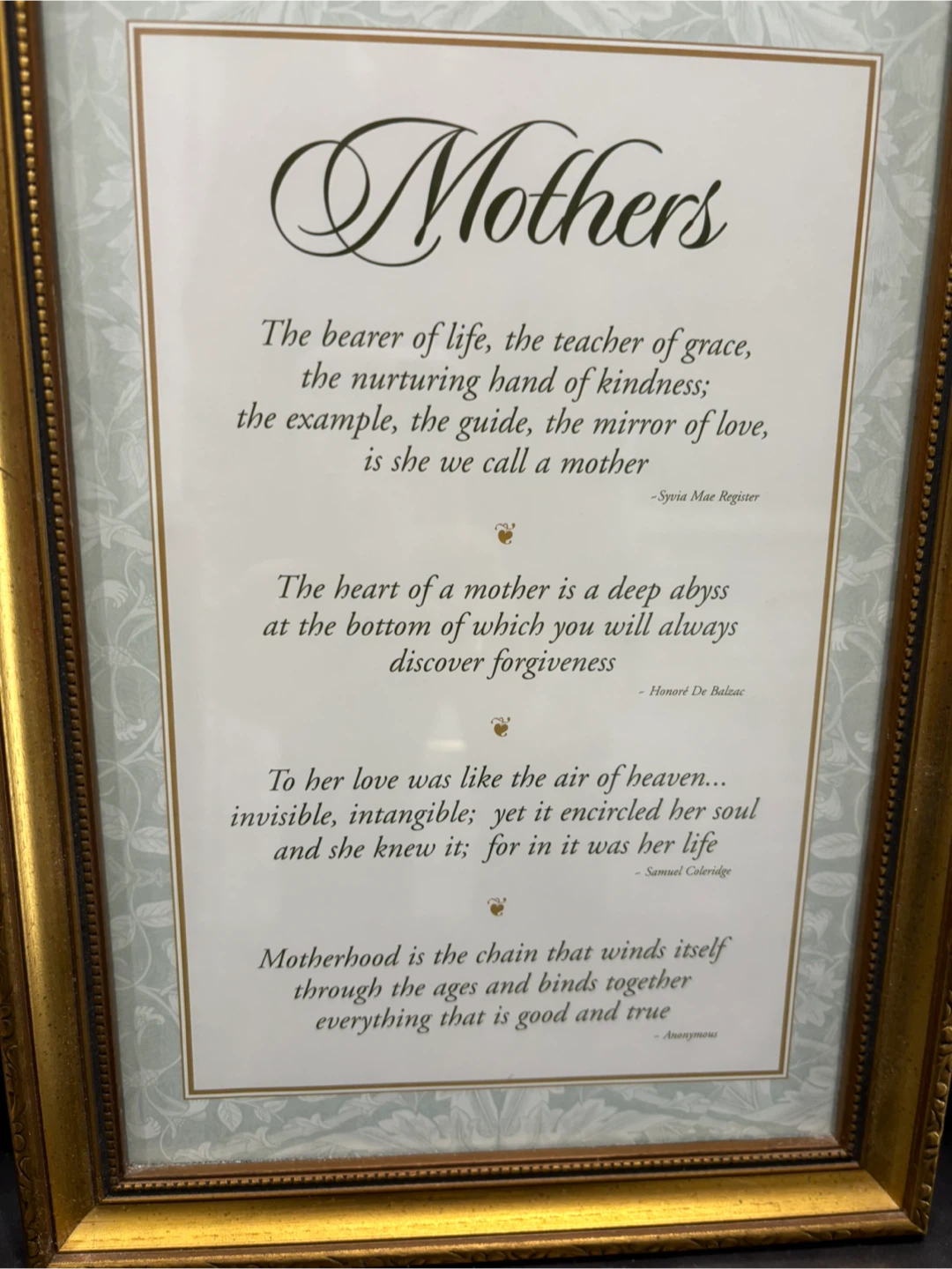 Framed "Mothers" Poem Print with Art - photo 2