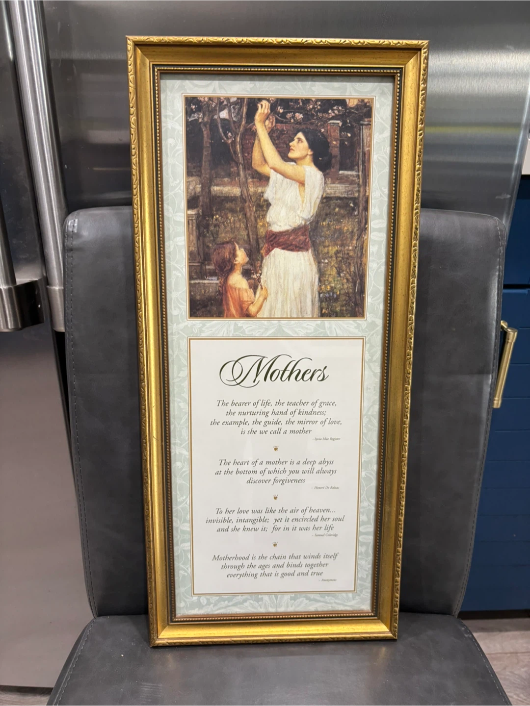 Framed "Mothers" Poem Print with Art
