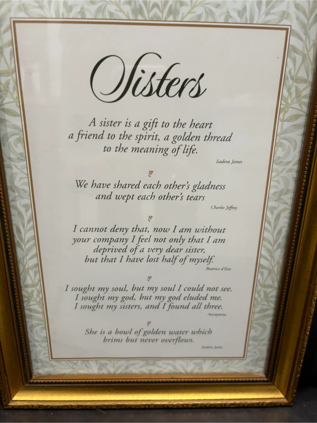 Framed "Sisters" Poem and Artwork - photo 2