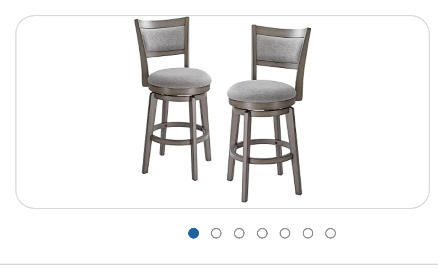 Swivel Bar Stools - Set of 2 - Grey Fabric and Wood