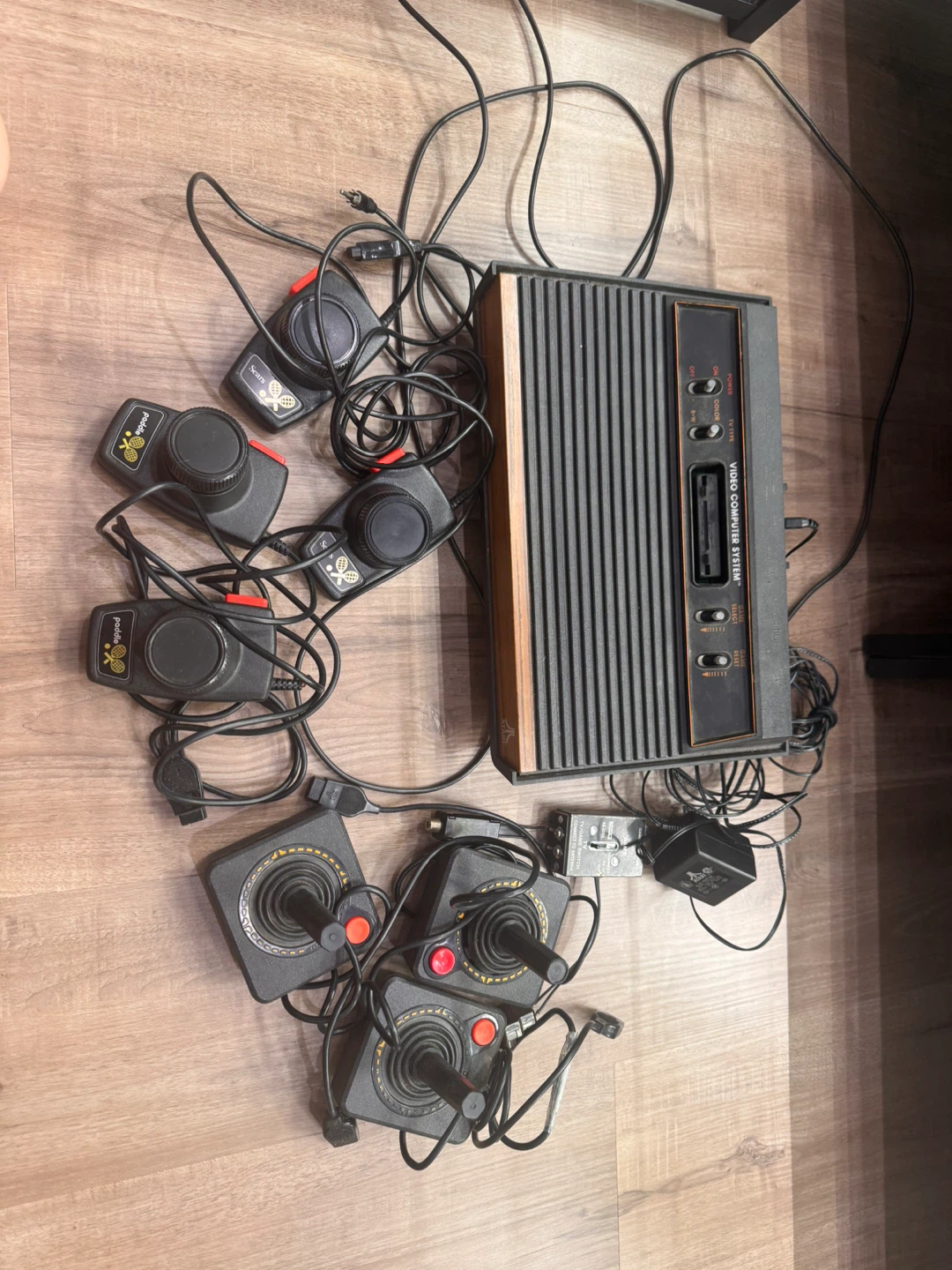 Vintage 80s Atari gaming console with controllers + 41 games