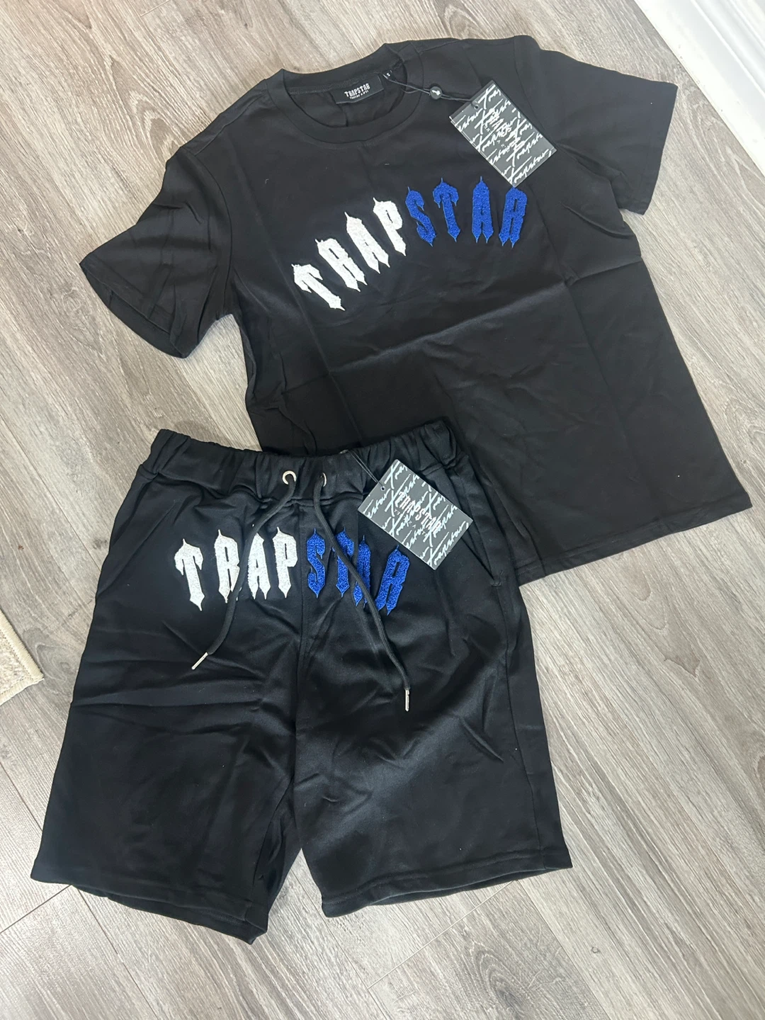 Trapstar T-Shirt and Shorts Set - Black, Size S