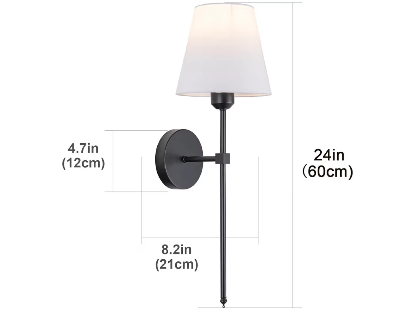 2 Black  wireless brand new Wall Sconces with White Shades - photo 5