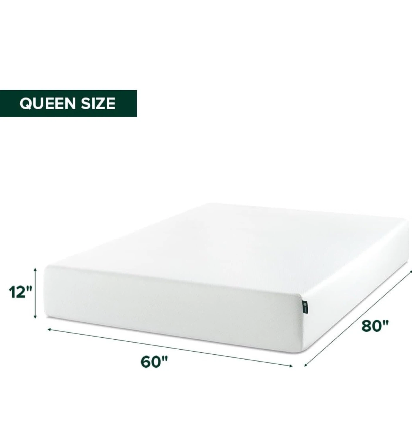 Zinus Queen 12 Inch Green Tea Memory Foam Mattress