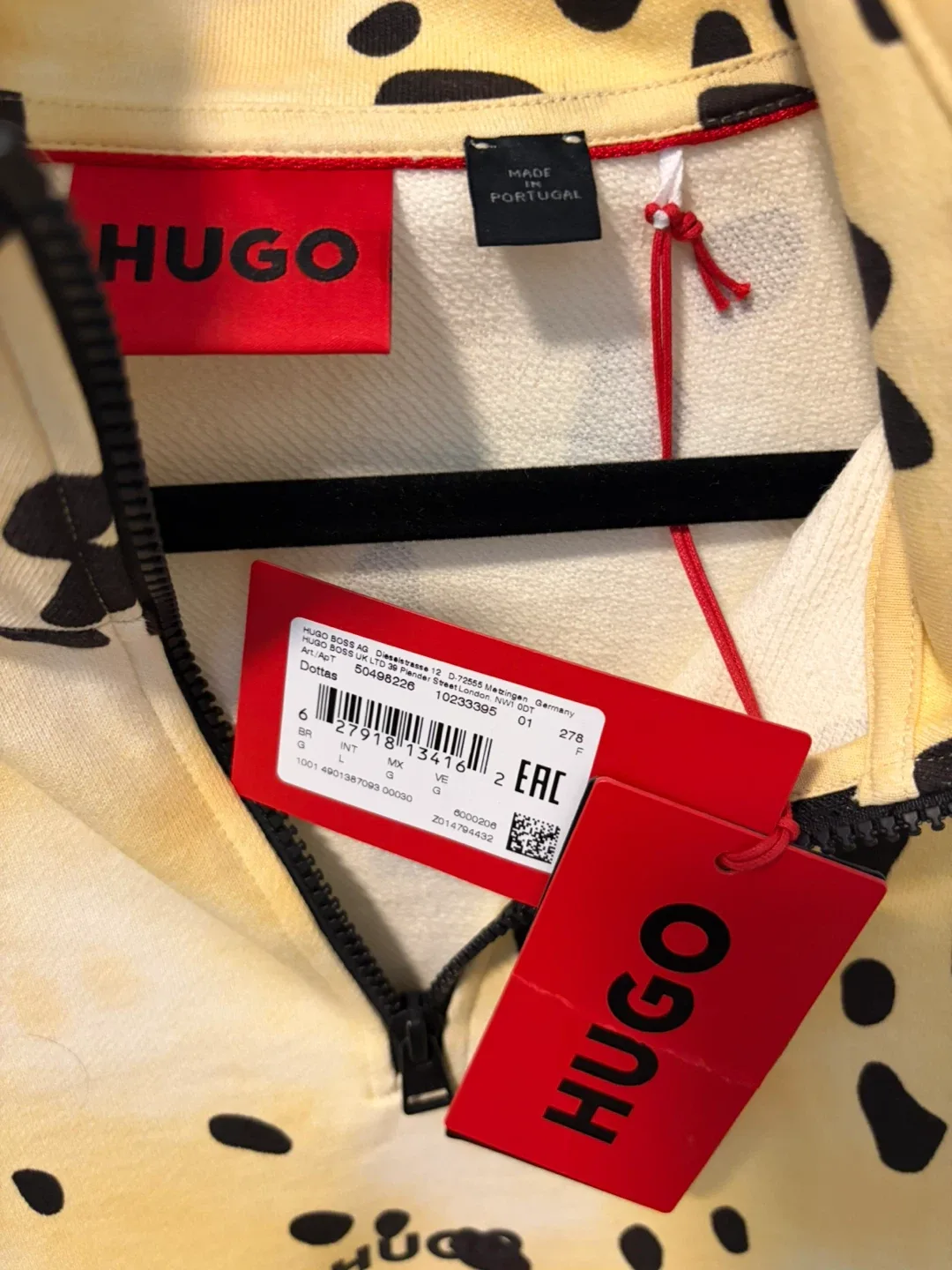 HUGO BOSS Dalmation Print 1/4 Zip Sweatshirt - photo 2