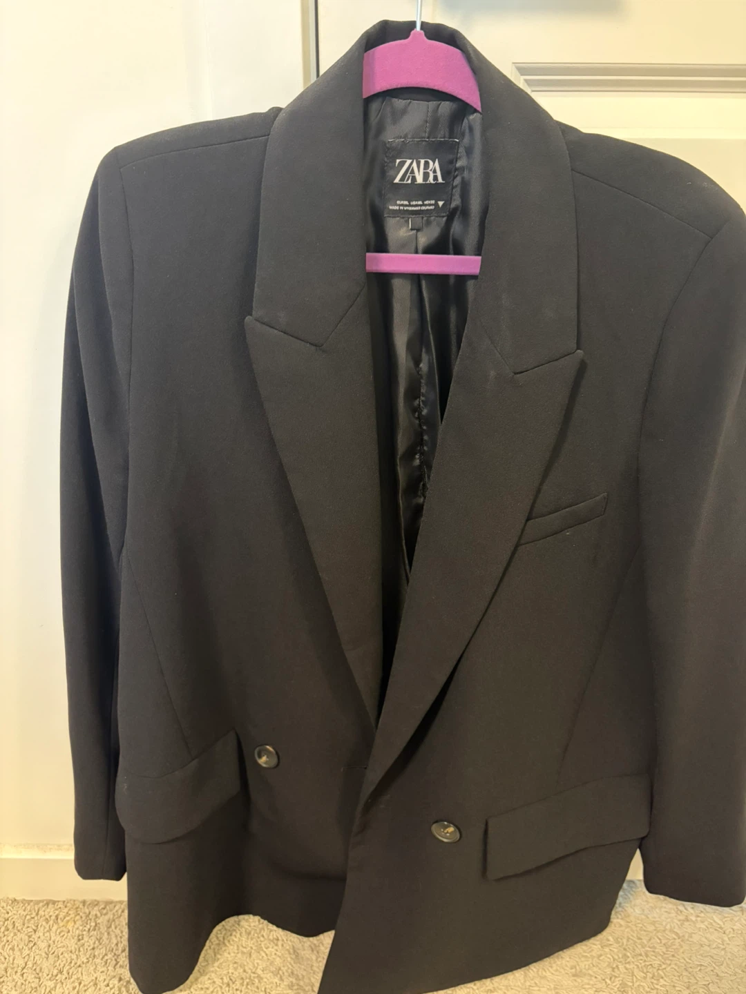 ZARA Black Double-Breasted Blazer - photo 2