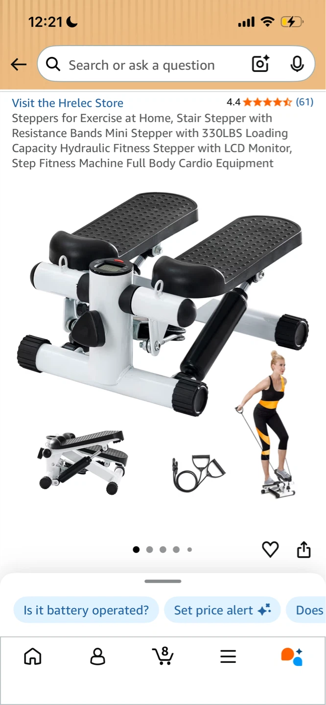 Mini Stepper with Resistance Bands and LCD Monitor