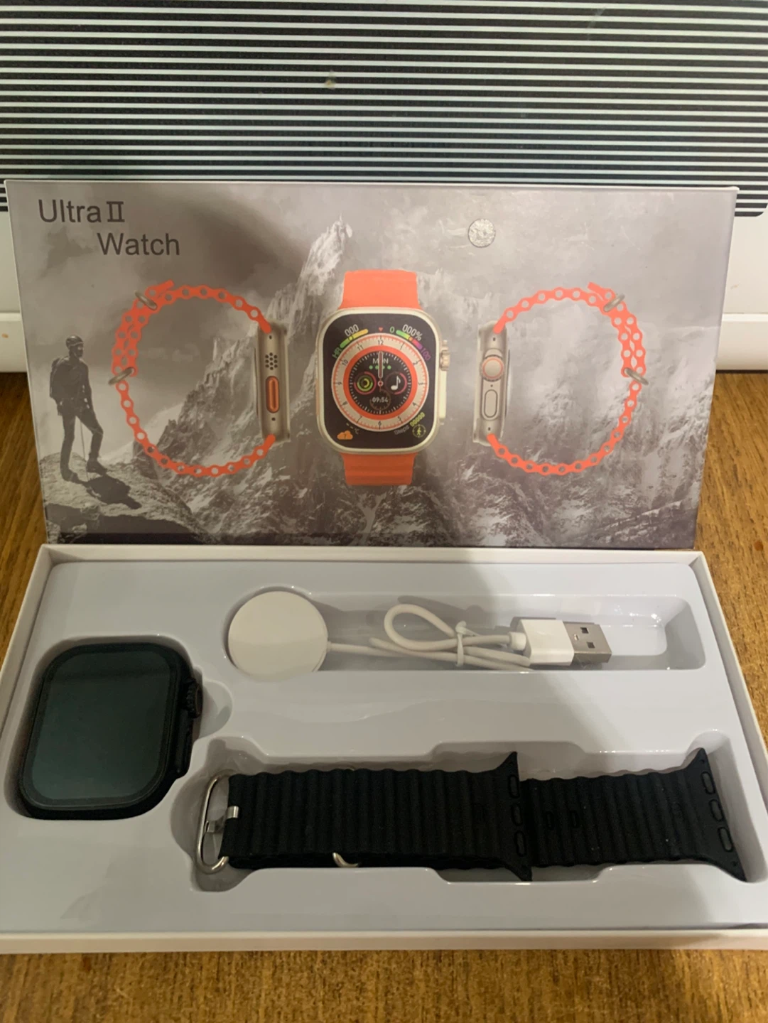 Ultra II Smart Watch with black bands