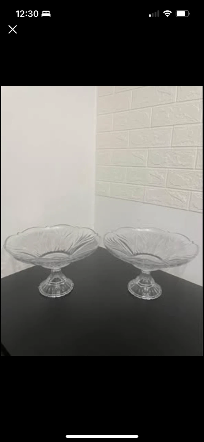 Set of 2 Glass Pedestal Candy Dishes