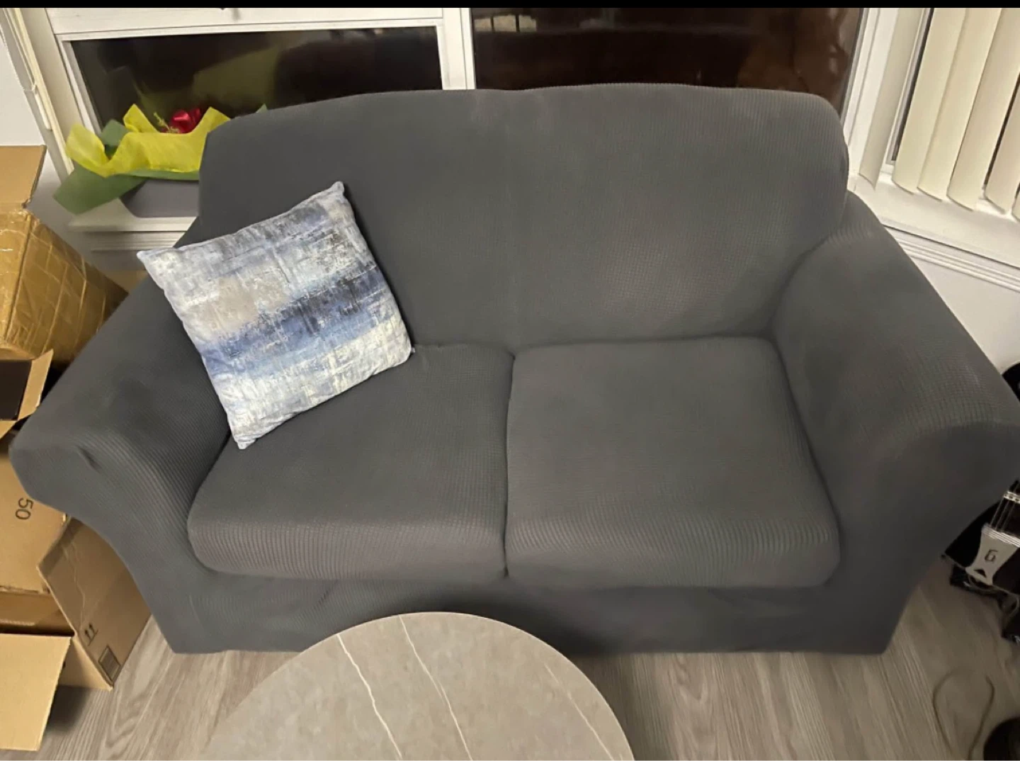 2 Dark Grey Loveseat Sofa - photo 3