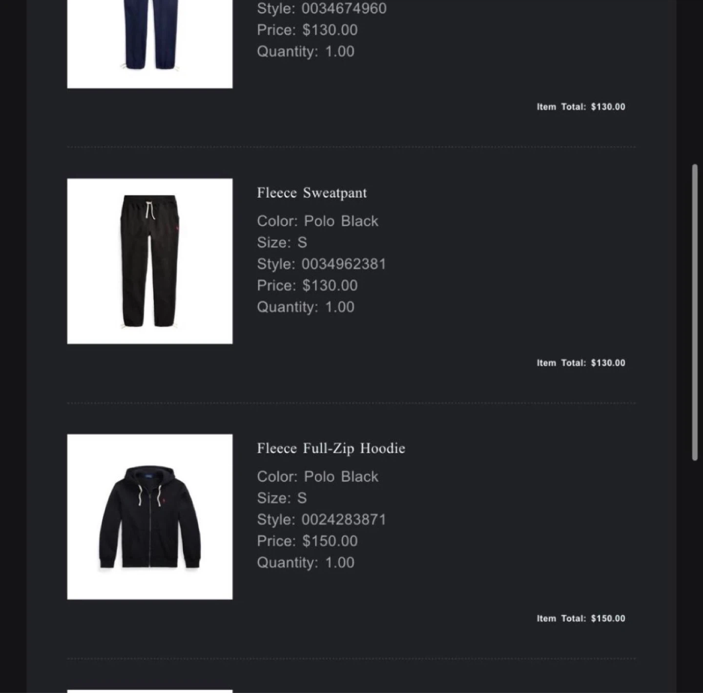 Ralph Lauren Polo Fleece Sweatpant - Black, Size S - photo 4