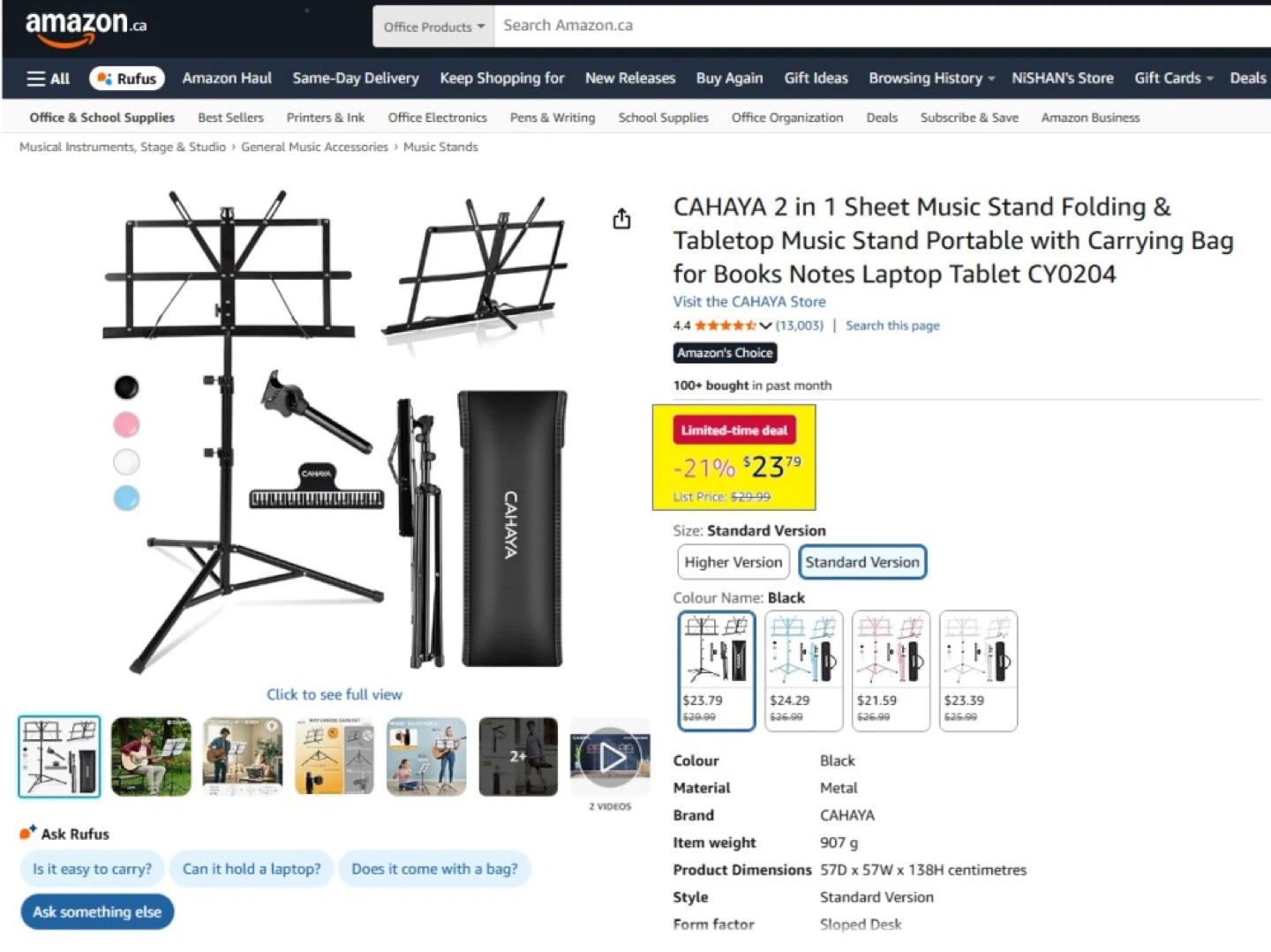 Portable Folding-Tabletop Music Stand with Carrying Bag (NEW) - photo 5