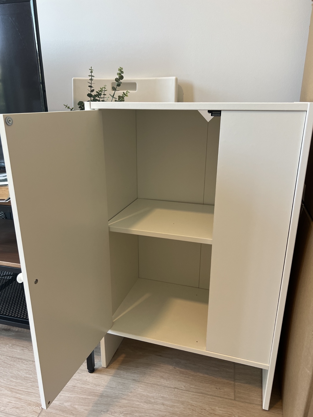 White Two-Door Storage Cabinet with Shelf - photo 2