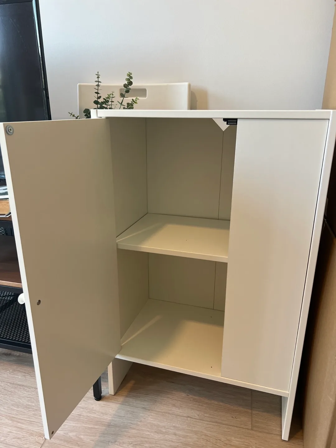 White Two-Door Storage Cabinet with Shelf - photo 2