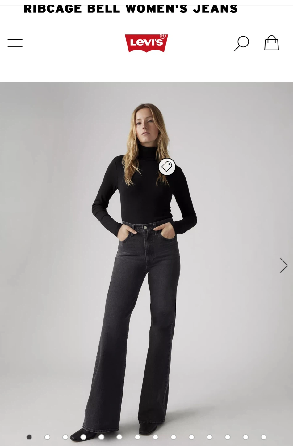 Levi's Ribcage Bell Jeans - Size 32 Brand New