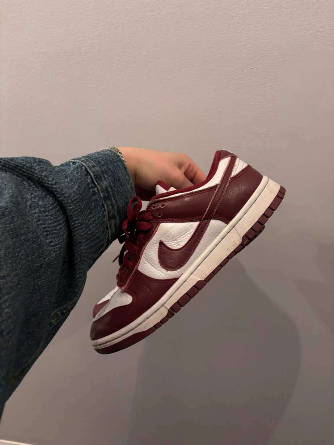 Nike Dunk Low Burgundy White Sneakers