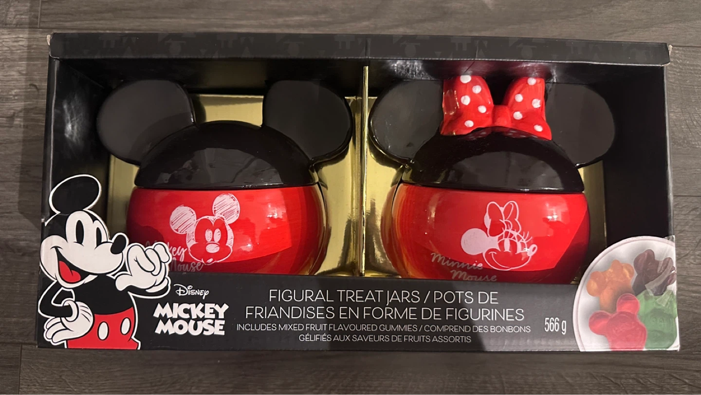Disney Mickey & Minnie Mouse Figural Treat Jars with Gummies