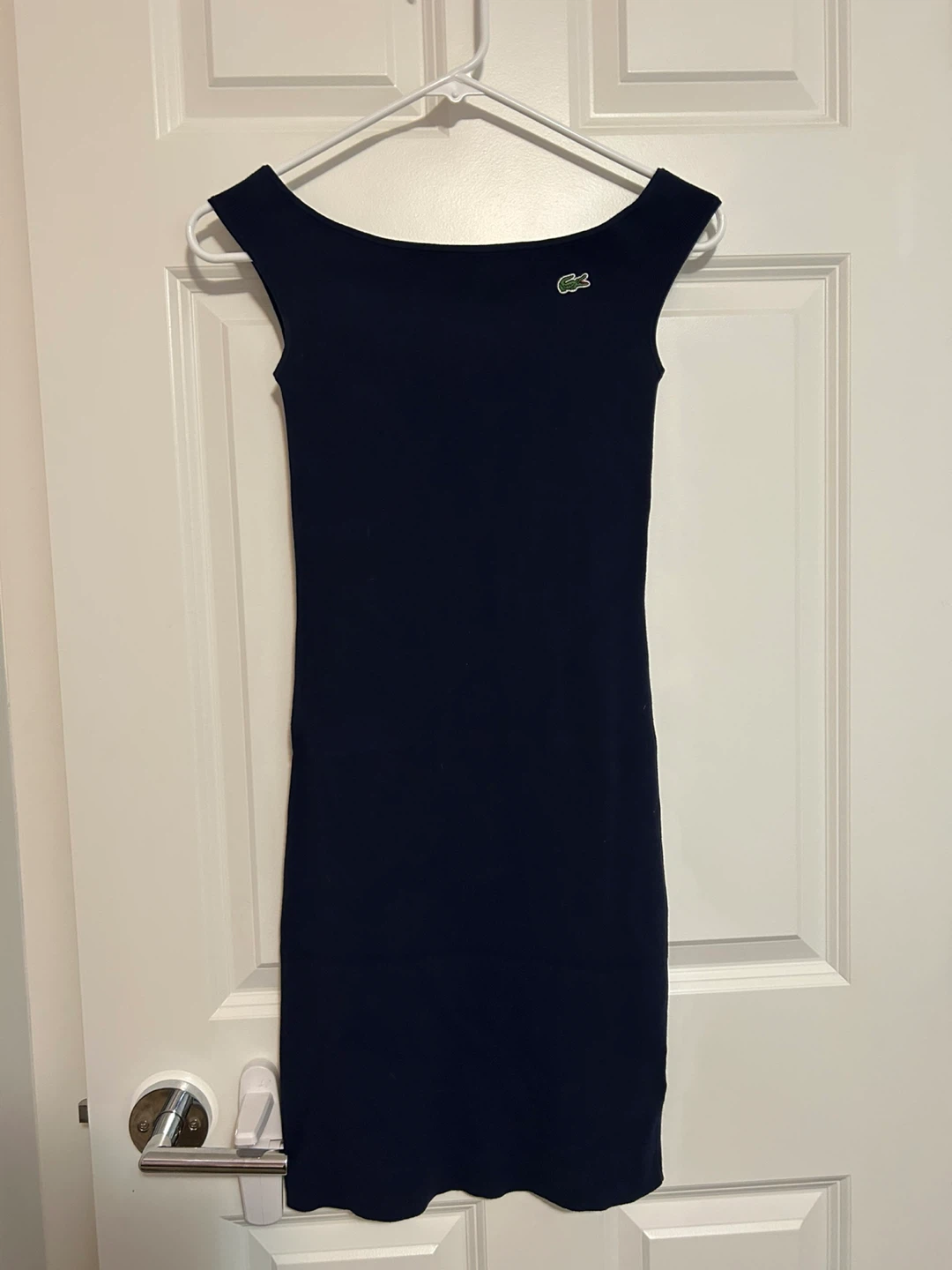 Lacoste Navy Blue Off the Shoulder Dress