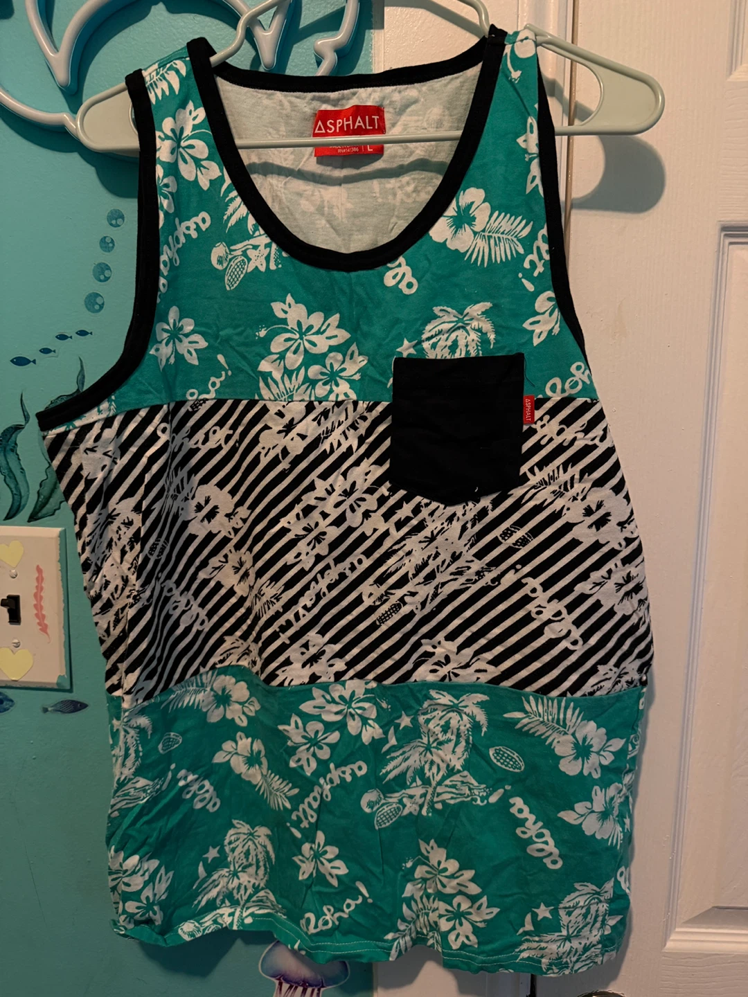 Asphalt Floral Print Tank Top Size L