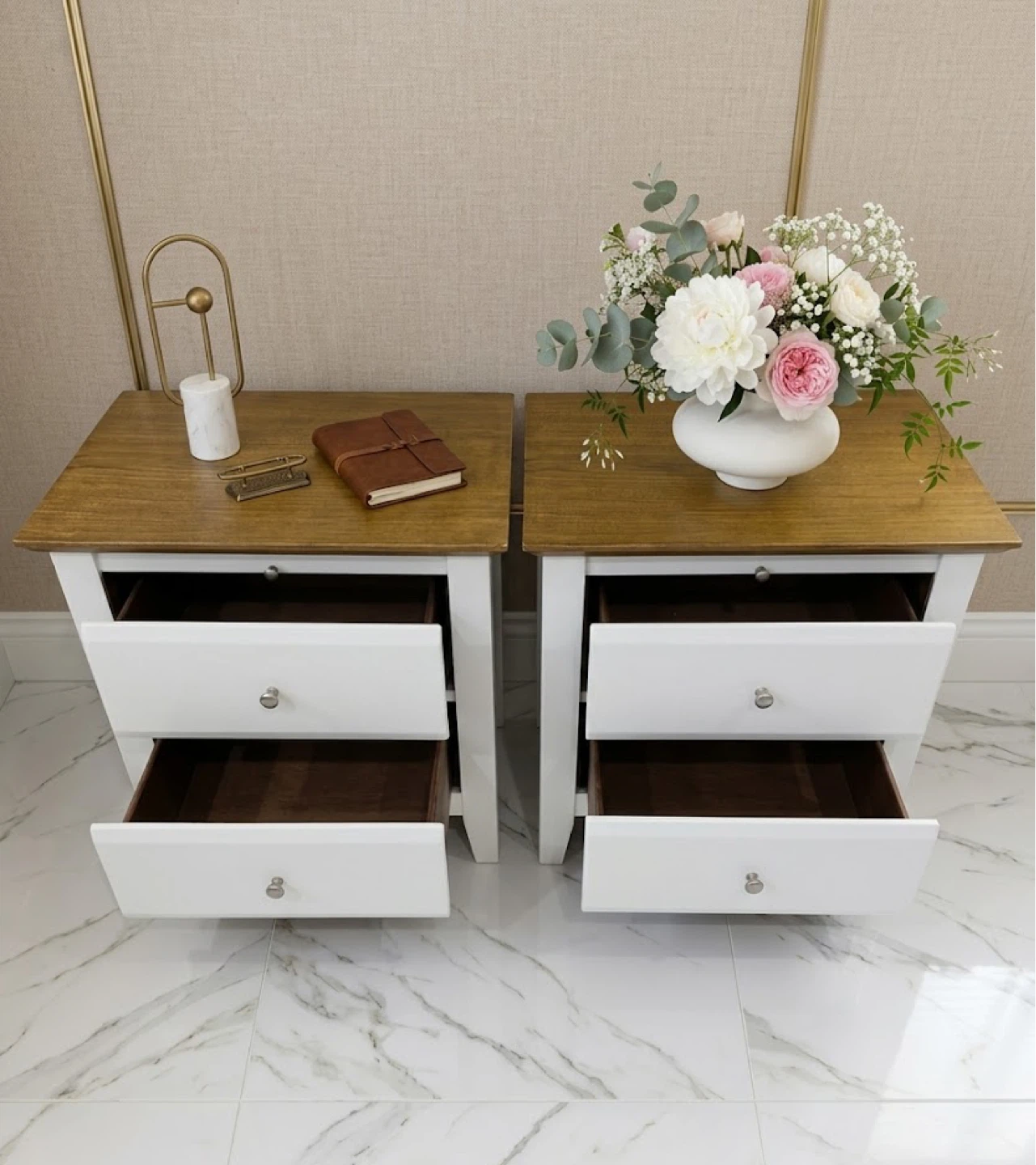 Pair of light Beige Nightstands - photo 2