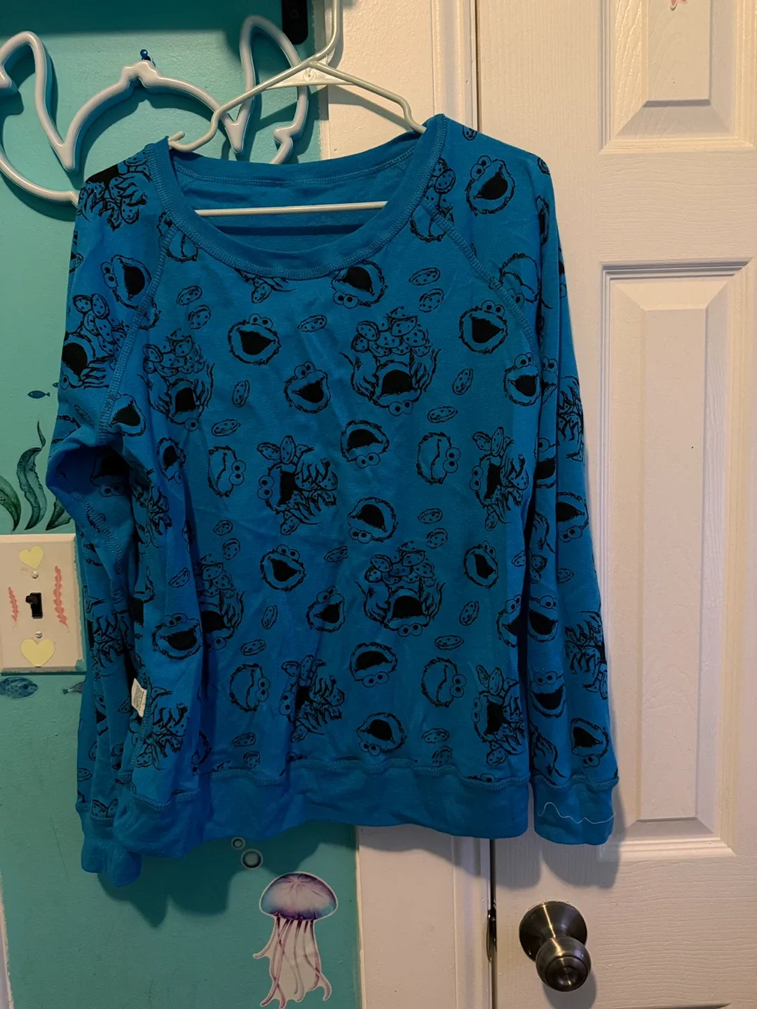 Sesame Street Cookie Monster Reversible Long Sleeve Shirt XL - photo 4