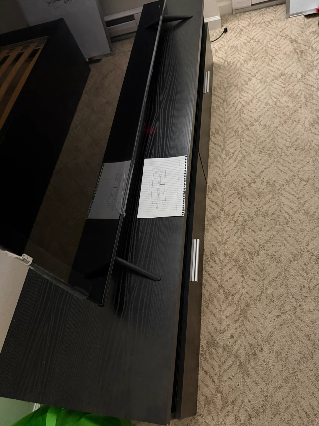 Black TV Stand with Drawer and Shelf - photo 2