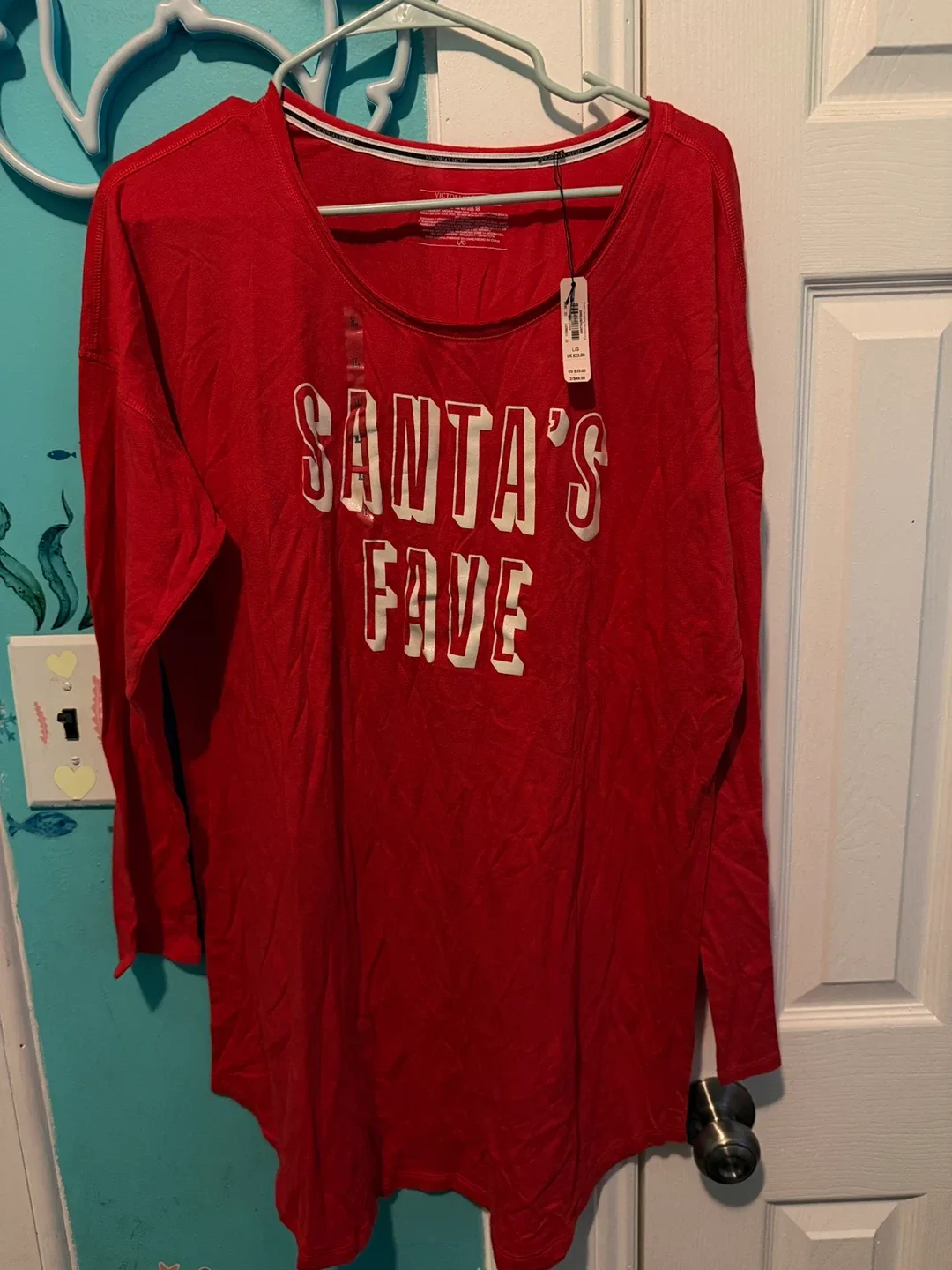 Victoria's Secret "Santa's Fave" Nightgown L/G Red