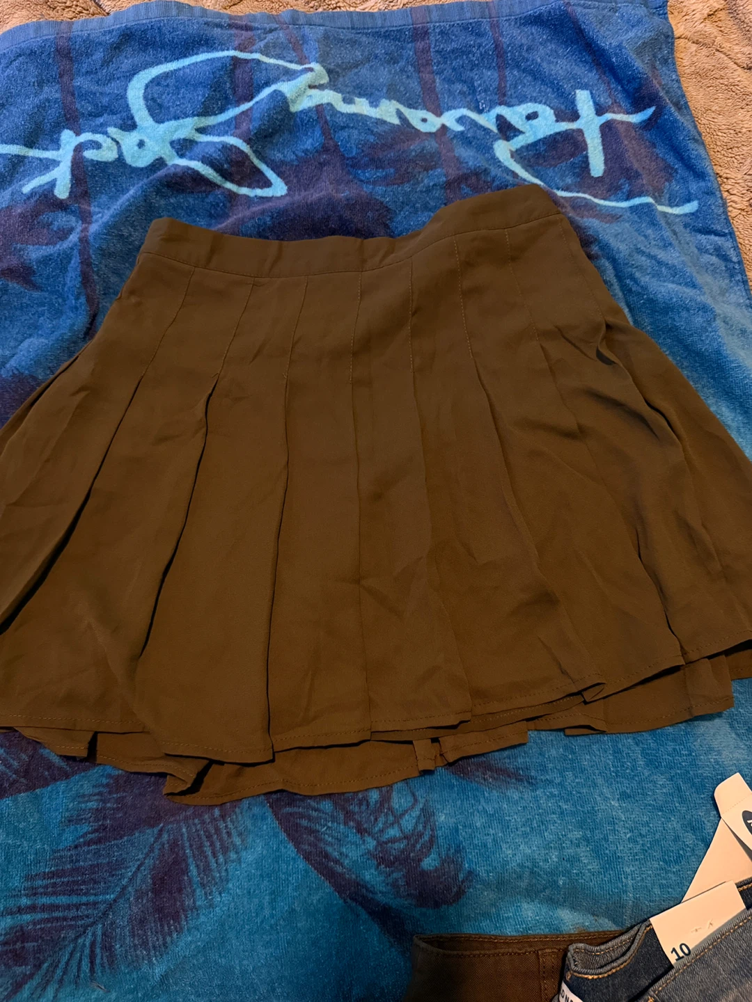 Forever 21 Brown Pleated Mini Skirt