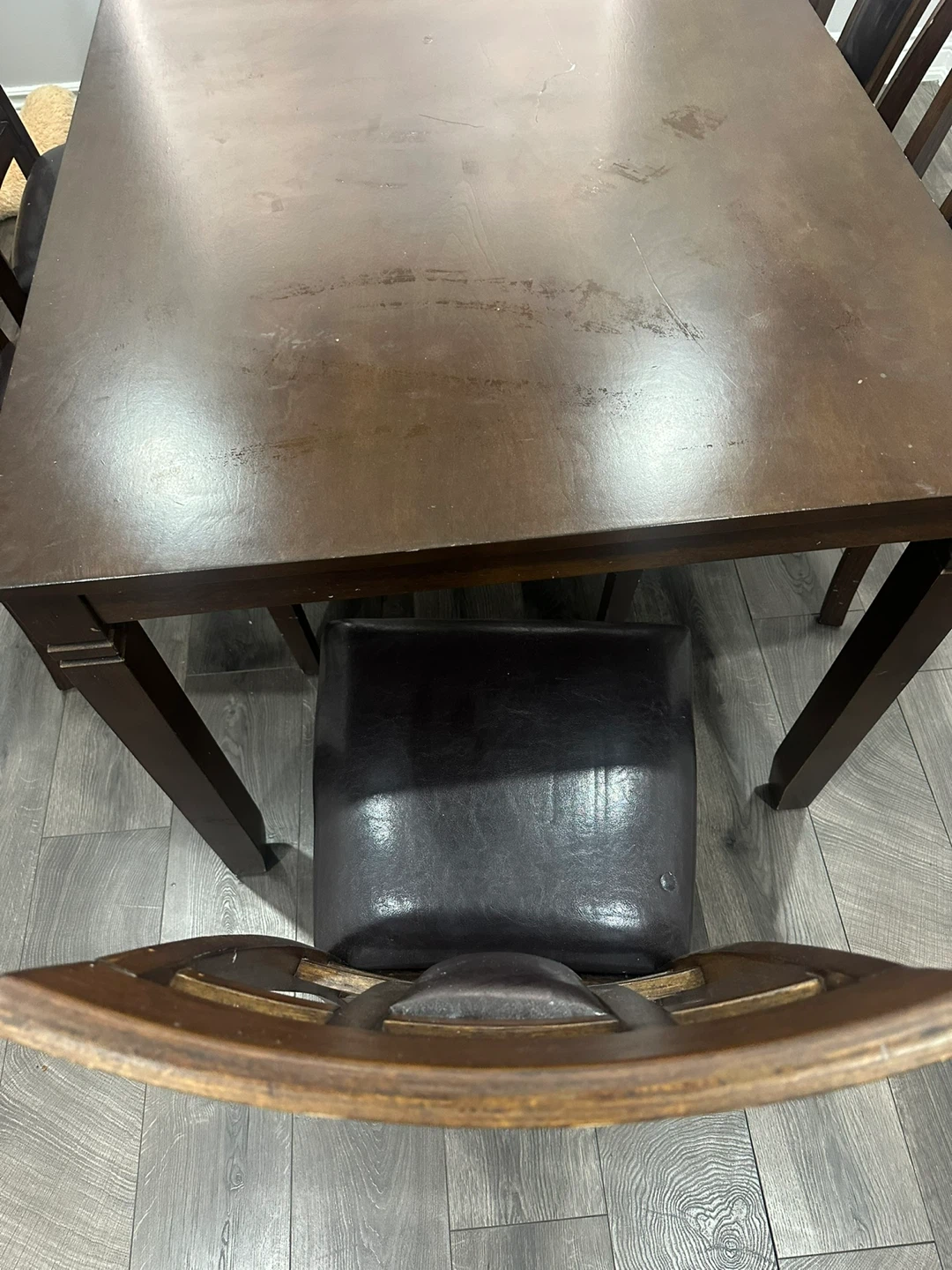 Dark Wood Dining Table with 6 Chairs - photo 5