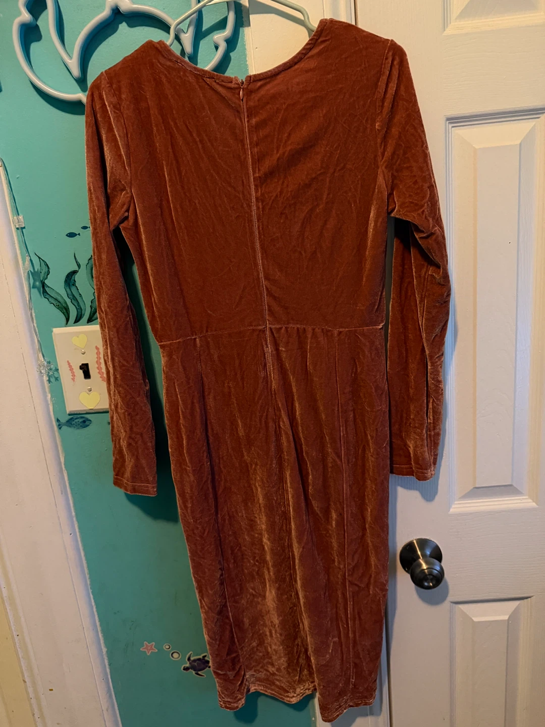 Fashion Nova Velvet Long Sleeve Wrap Dress Size L - photo 3
