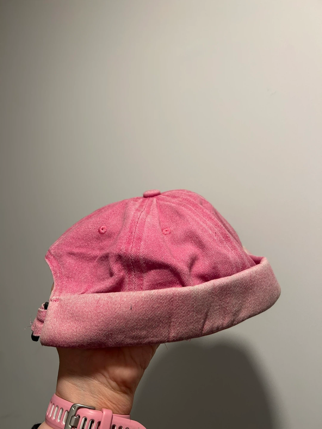 Pink Denim Fisherman Beanie Hat - photo 2