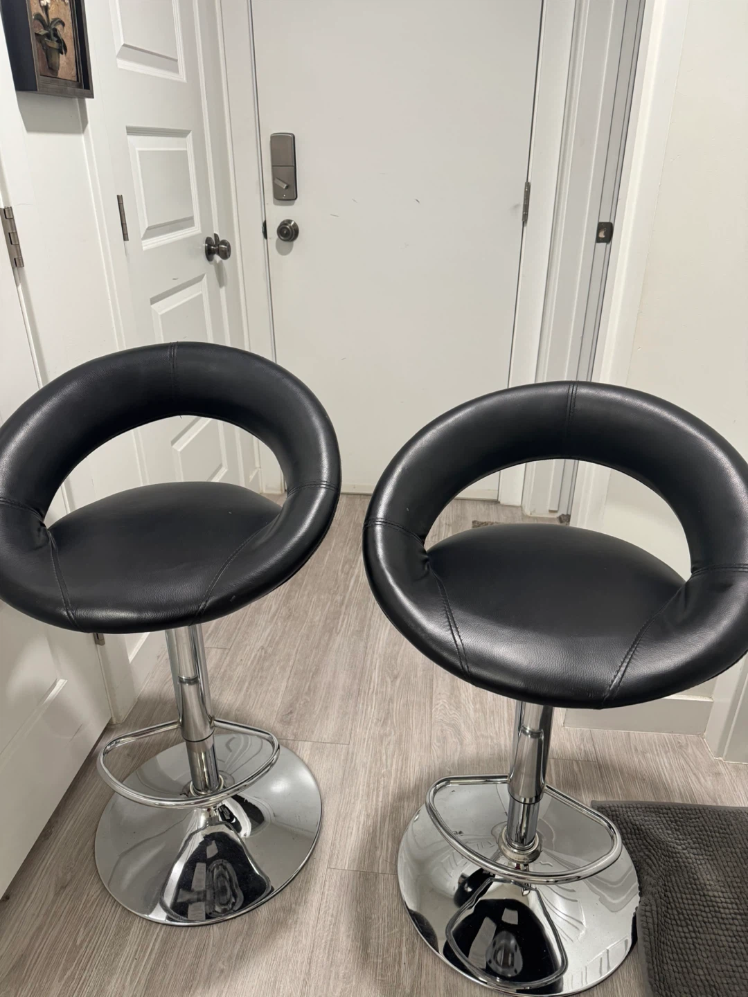 Black Swivel Bar Stools - Set of 2