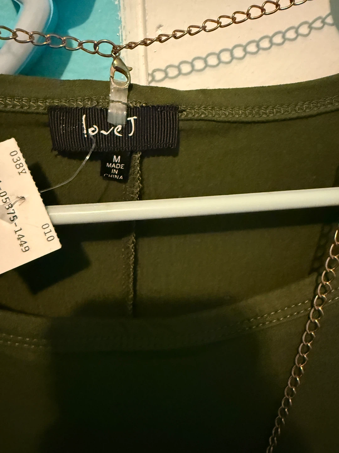 Love J Olive Green Midi Dress with Necklace - Size M - photo 3