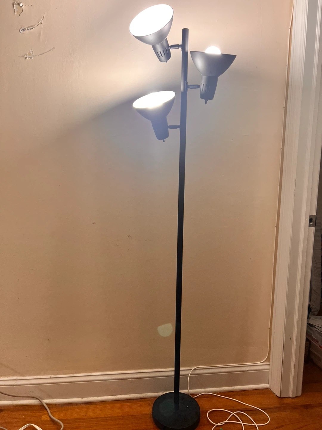 Black 3-Light Floor Lamp