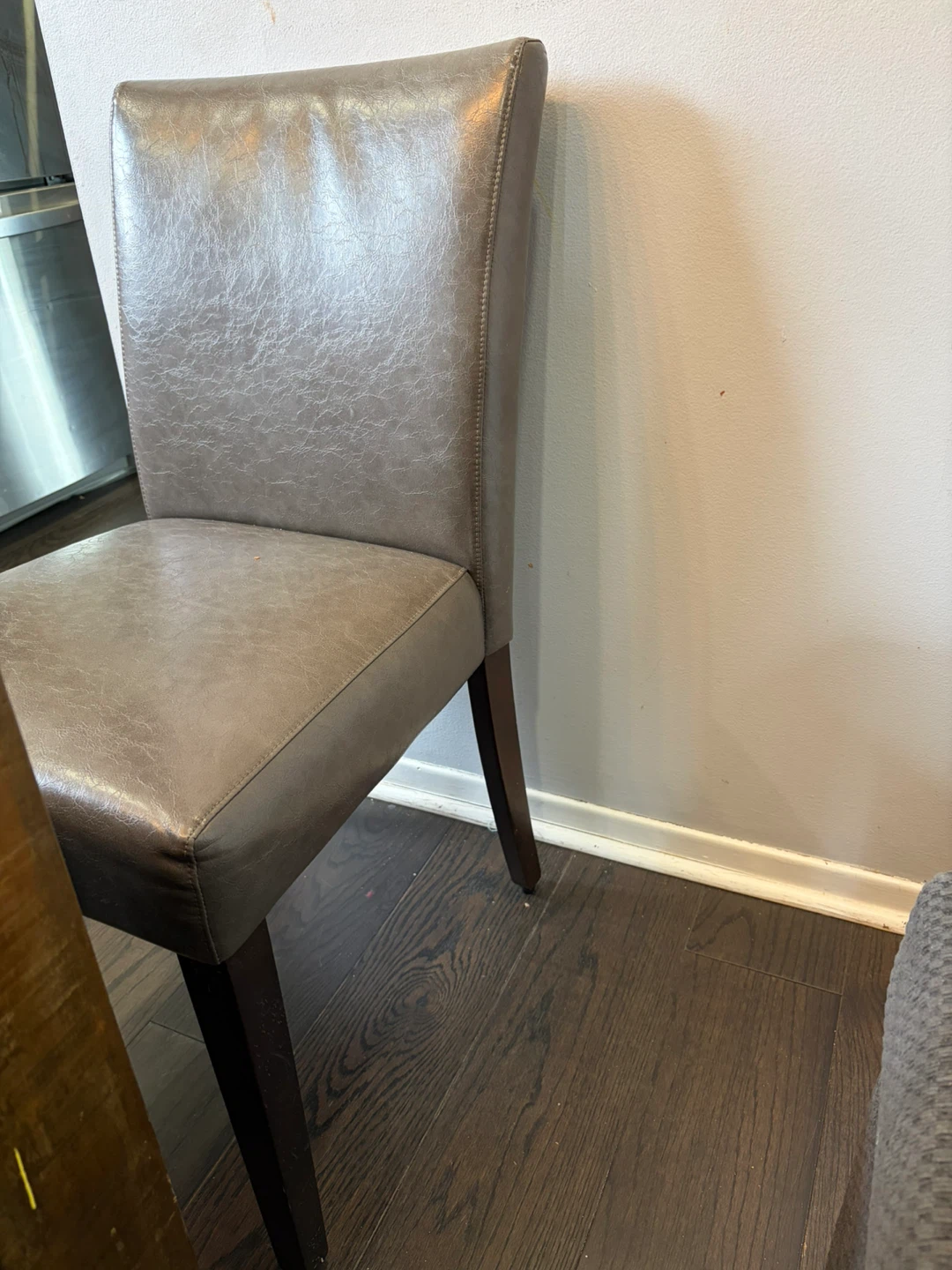 Set of 6 Grey Faux Leather Dining Chairs - photo 3