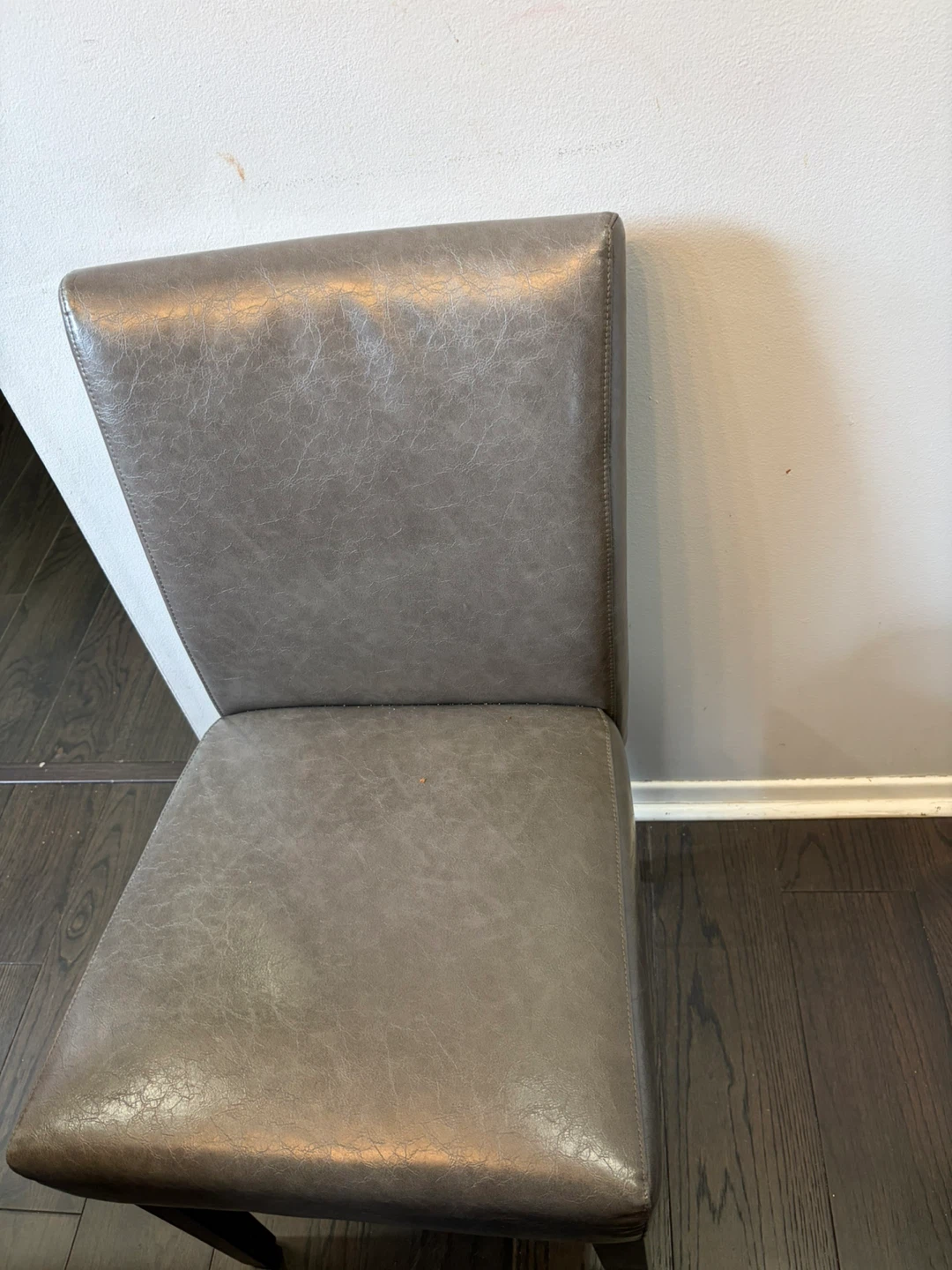 Set of 6 Grey Faux Leather Dining Chairs - photo 4