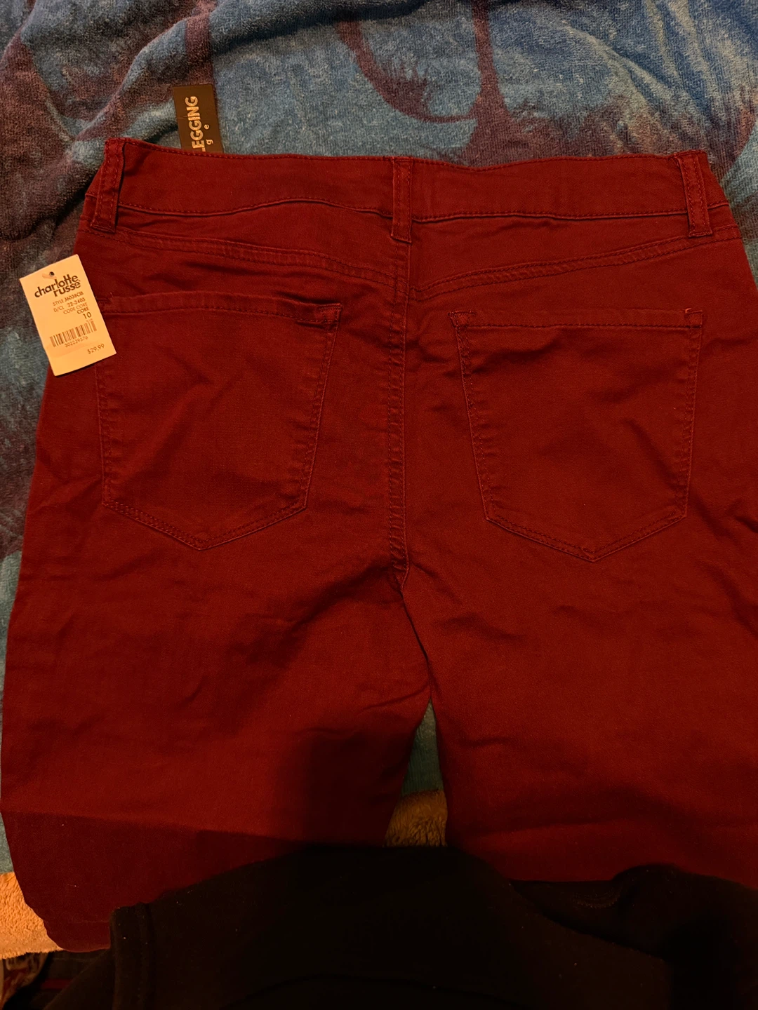 Refuge Women's Burgundy Skinny Tight Leggings Size 10 - photo 3