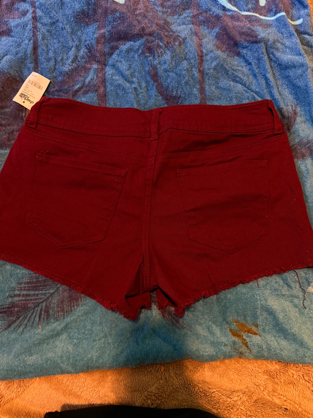 Charlotte Russe Women's Burgundy Denim Shorts Size 10 - photo 3