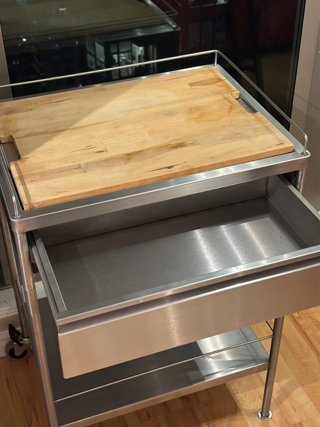 Stainless Steel Kitchen Cart with Cutting Board - photo 2