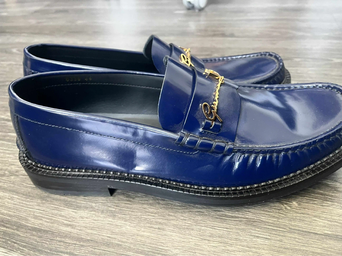 Versace Navy Patent Leather Loafers - photo 4