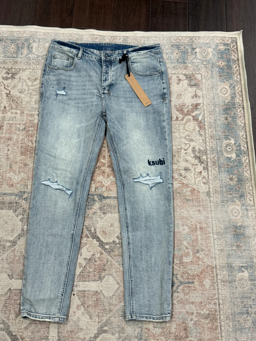 Ksubi Light Wash Distressed Denim Jeans - photo 2
