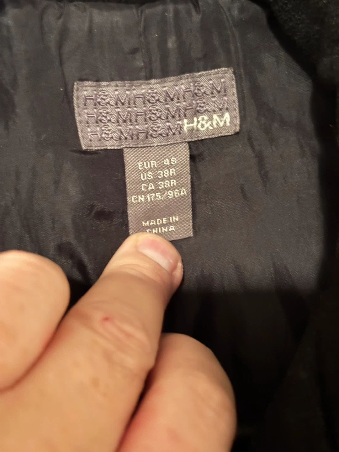 H&M Men’s Black Double-Breasted Peacoat - photo 3