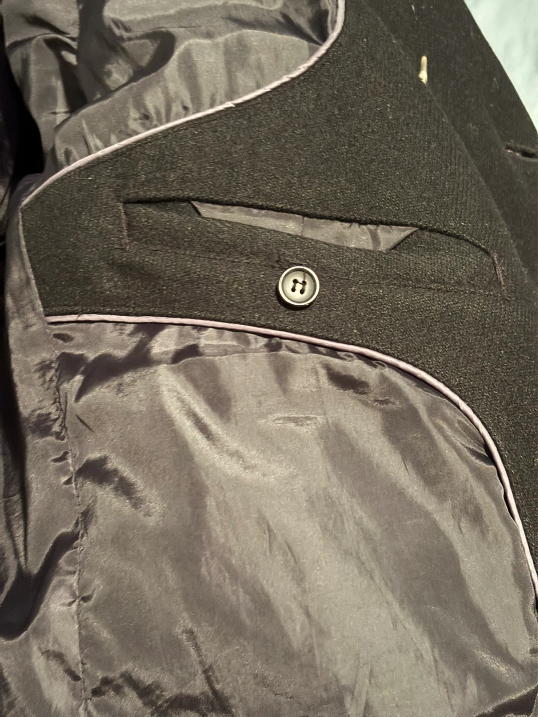 H&M Men’s Black Double-Breasted Peacoat - photo 4