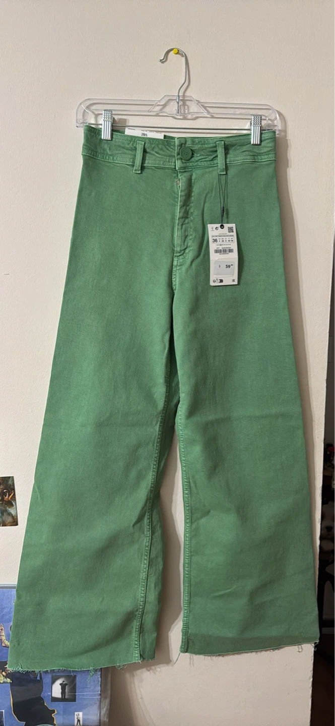 Zara wide Green Pants Size 36