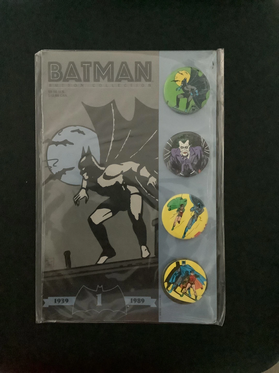 Batman Button Collection Set 1989.  Sealed and bagged.