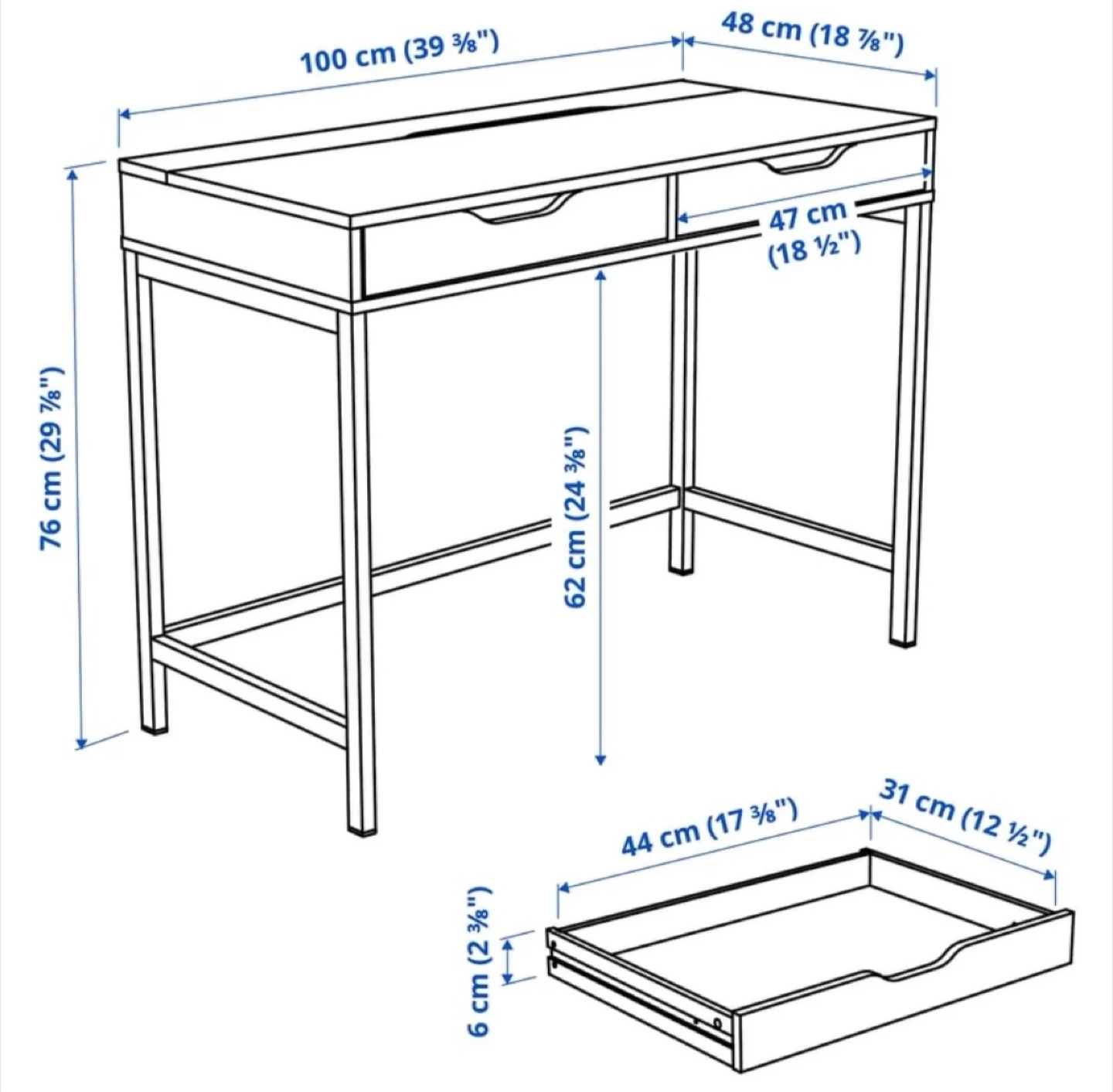 IKEA ALEX Black-Brown Desk - photo 4