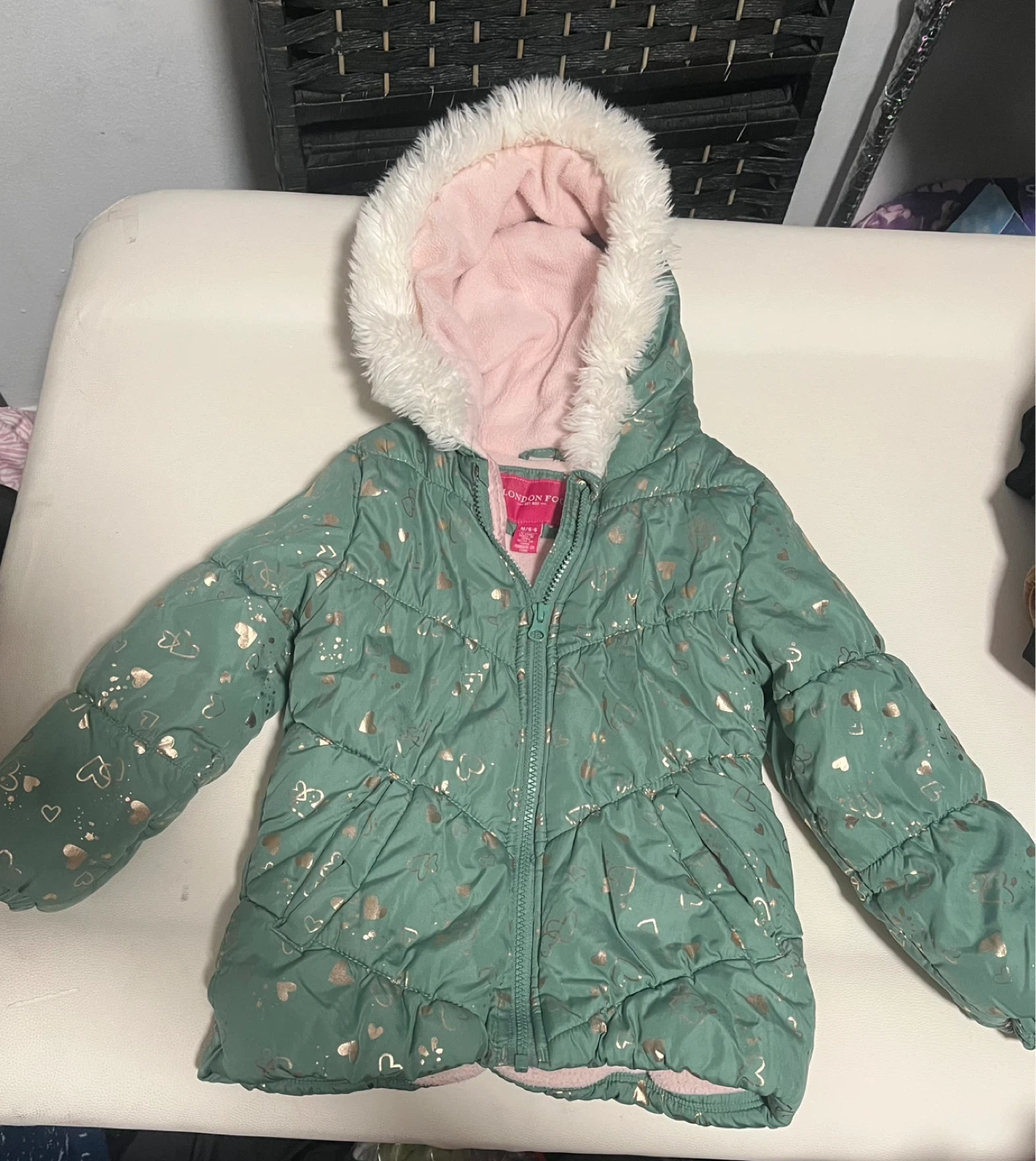 London Fog Girls Puffer Jacket with Hood