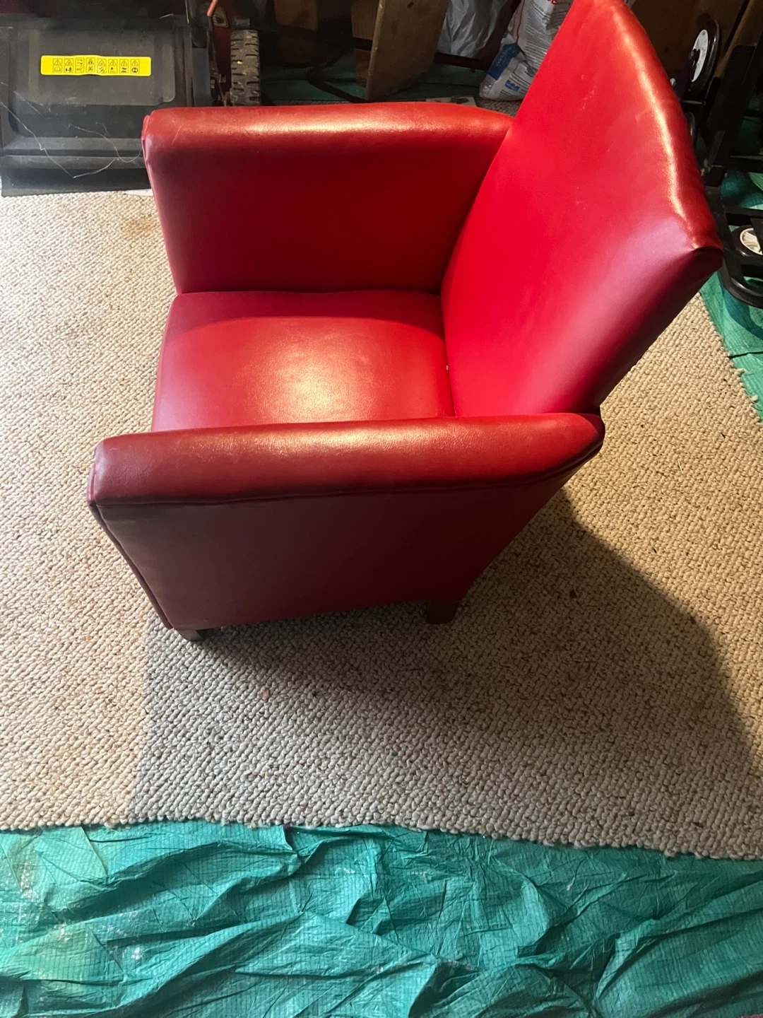 Red accent chair