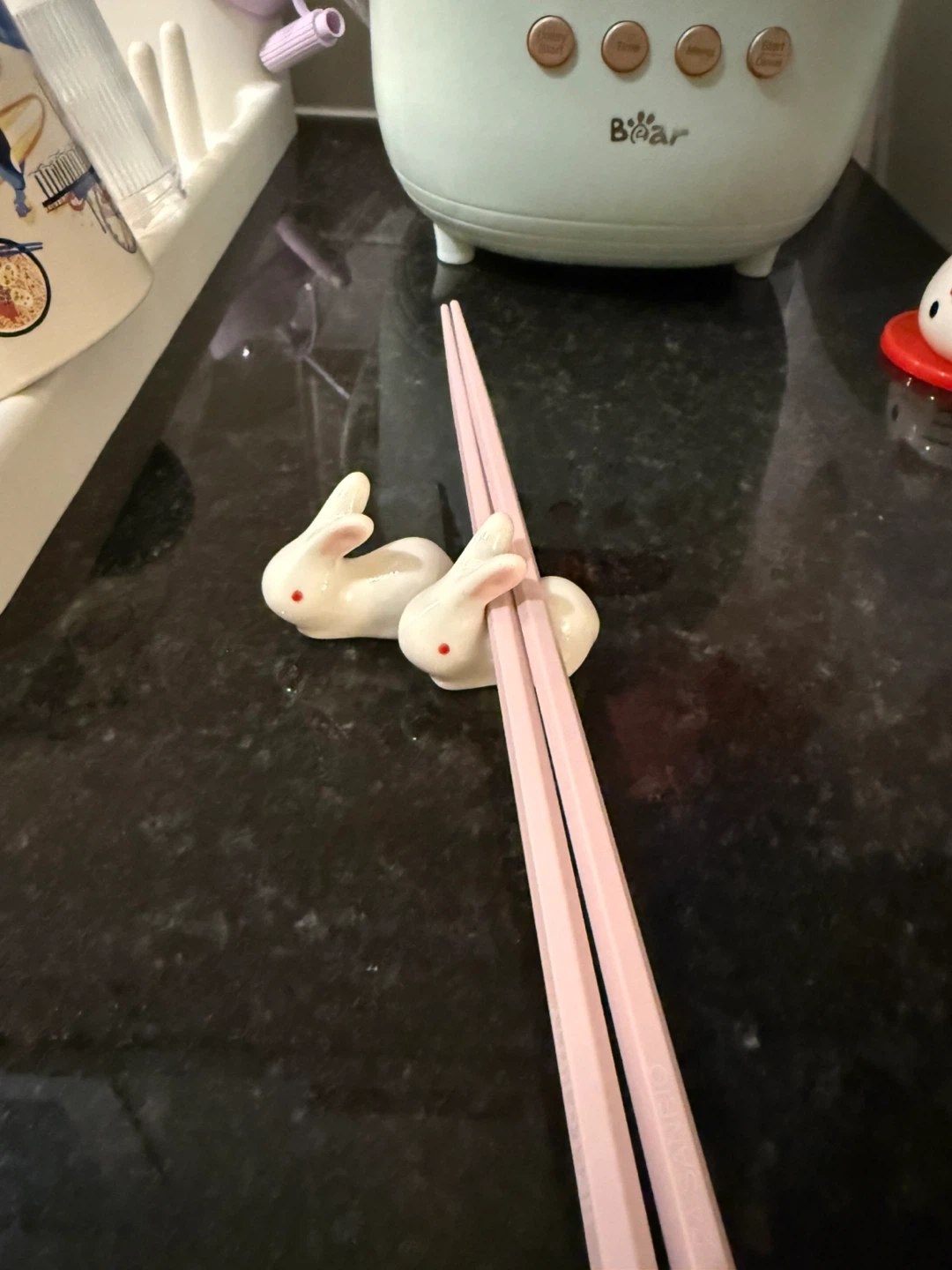 Pair of Ceramic Bunny Chopstick Rests - photo 4